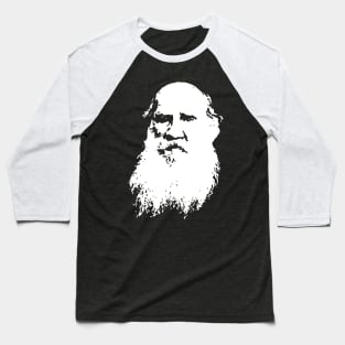 Leo Tolstoy White On Black Baseball T-Shirt